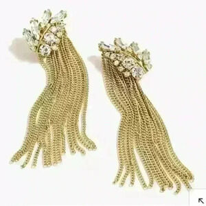 J.Crew PAVÉ FEATHER CHAIN DROP EARRINGS! Sold Out!